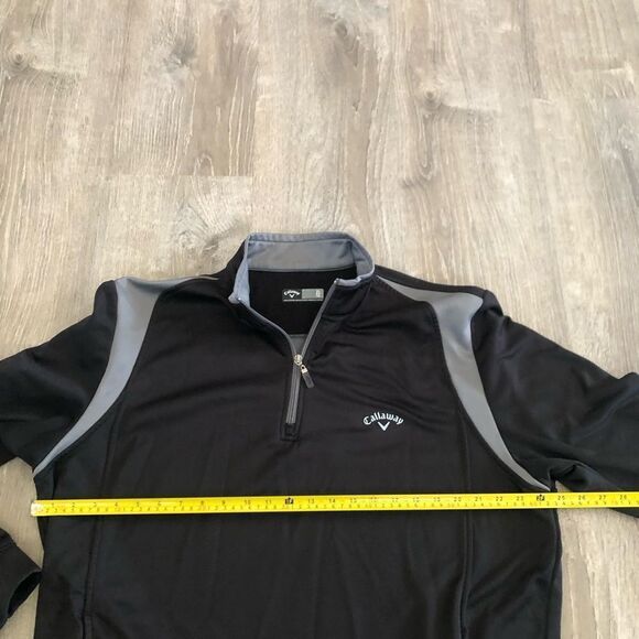 Callaway Golf 1/4 Zip Windbreaker Pocketed Jacket Black With Gray Mens Size XL - Picture 8 of 9